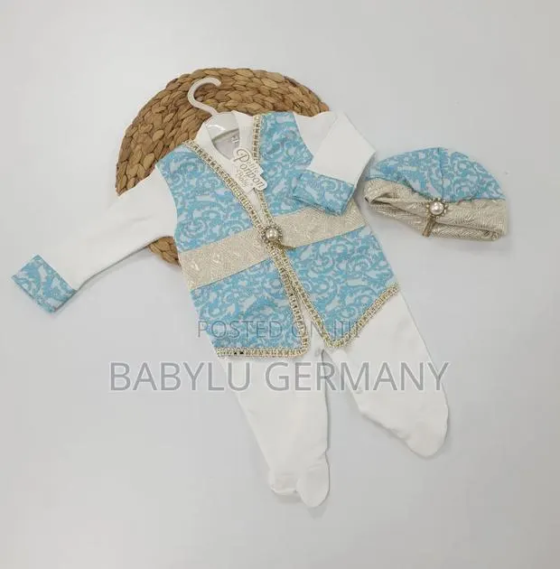 White and Gold Turkish Traditional Wear With Hat · Photo 1