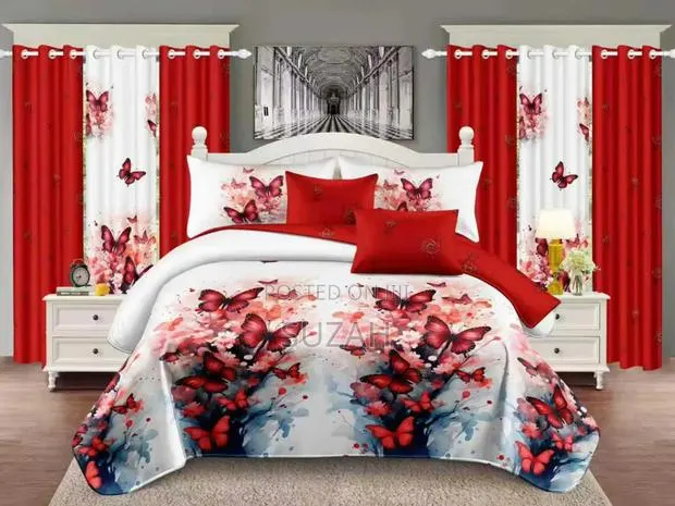 Red Butterfly Designer Curtains · Photo 1