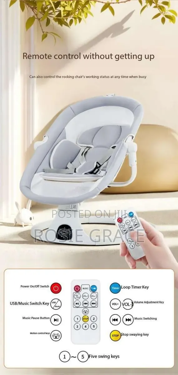 Baby Electronic Rocker With Mosquito Mesh · Photo 1