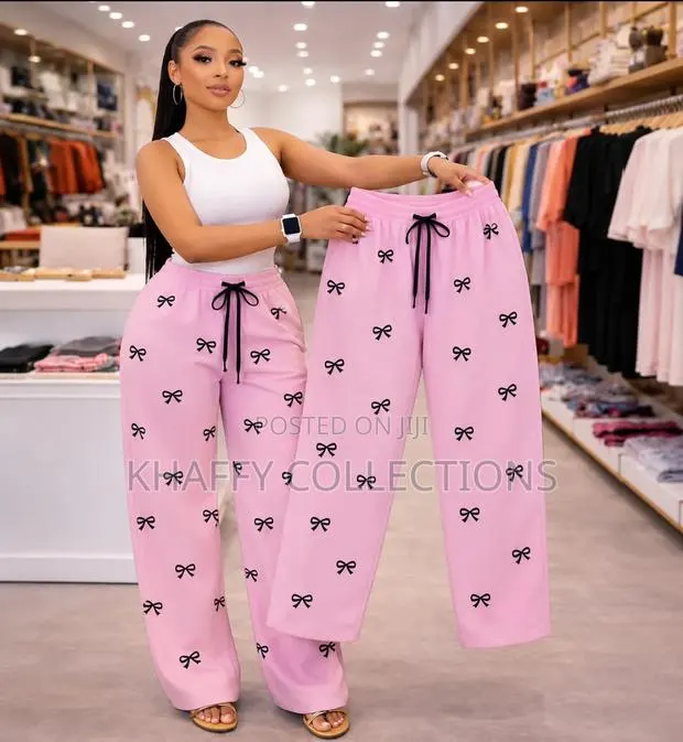 Cute Bow Palazzo Pants Pink · Photo 1