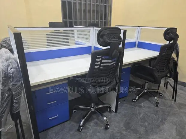 Four in One Office Workstation Cubicle With Storage Drawers · Photo 1