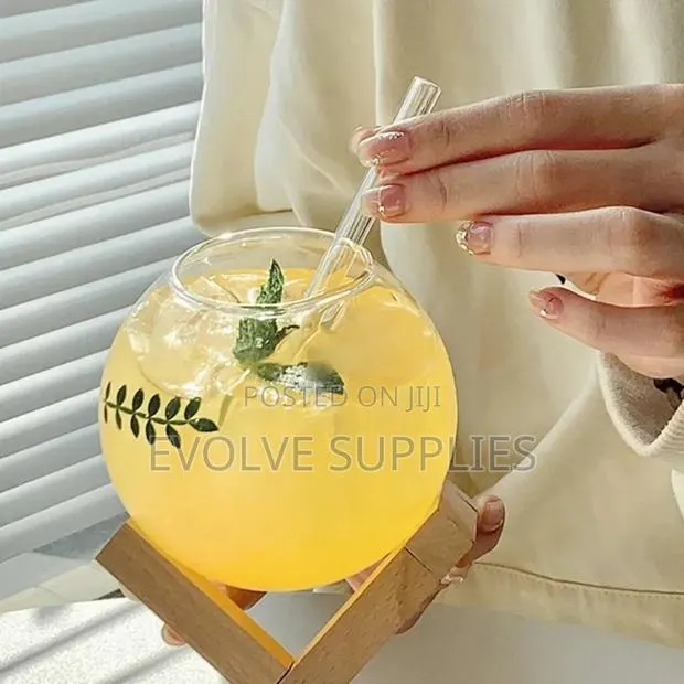Fishbowl Glass With Wood Stand Glasscup · Photo 1