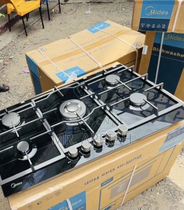 Unique Midea 90GQ095 5 Gas Hob With Auto Ignition(Black). · Photo 1