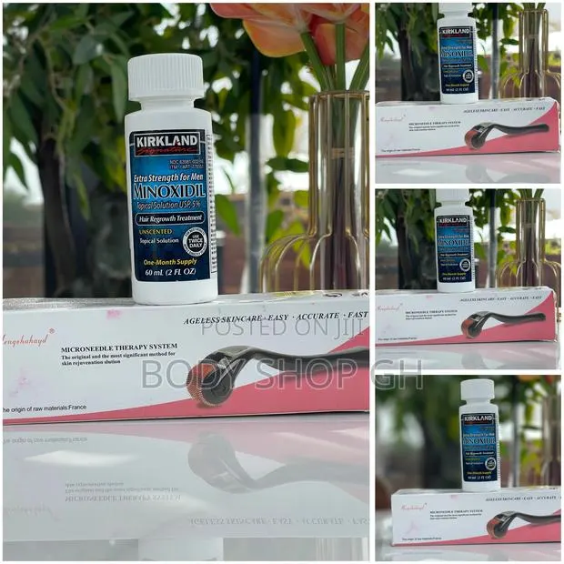 Hairline Regrowth Combo Pack - Kirkland Minoxidil + Roller · Photo 1