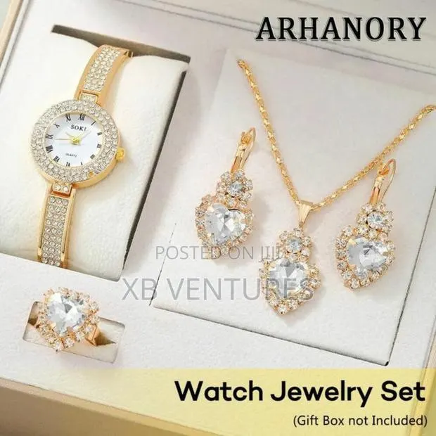 Arhanory Dainty Quartz Watch With Necklace Earrings Ring Set · Photo 1