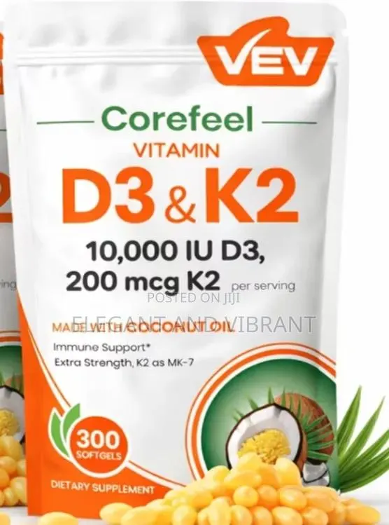 Vitamin D3 & K2, 10,000iu 200mcg of K2, With Coconut Oil, 300 Sotgels