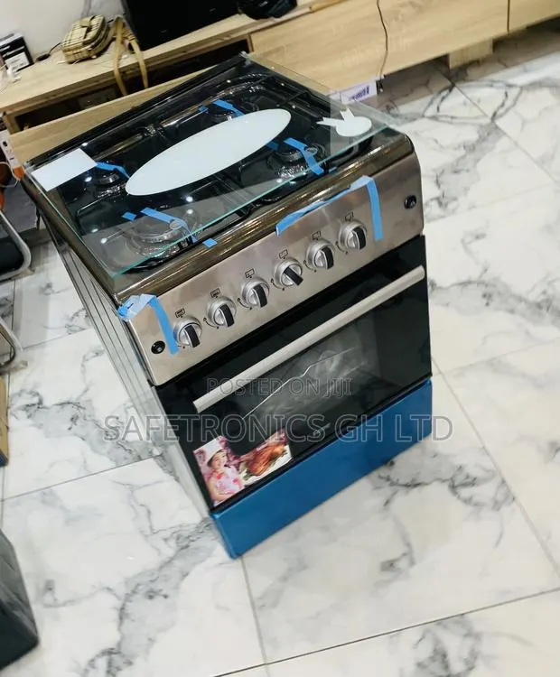 Perfect Sleek 60x60 Grey Ferre 4 Gas Oven Glass Cooker · Photo 1