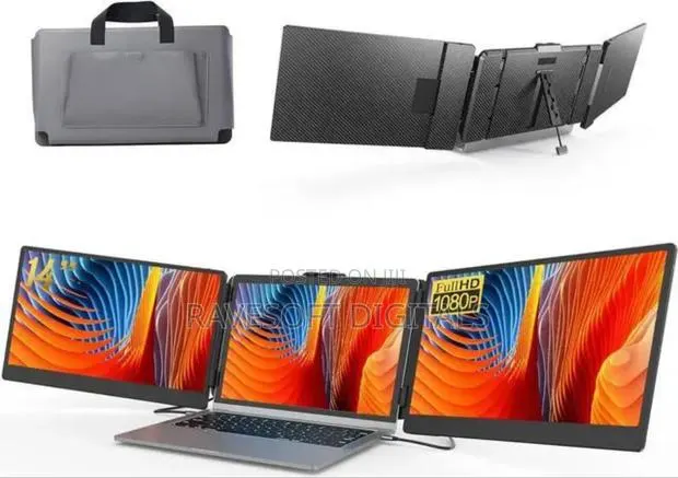 Portable Tri-screen Monitor One Cable For Dual Displays With Bag · Photo 1