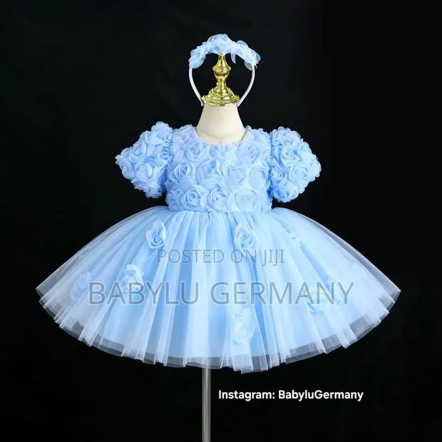 Premium Quality Blue Princess Dress With Hair Band · Photo 1