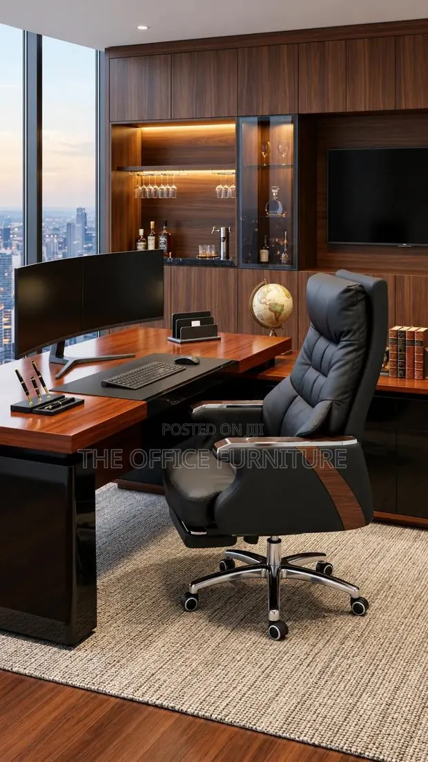 Black Faux Leather Chair · Photo 1