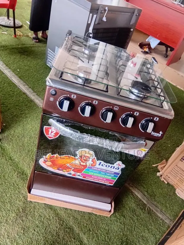 Icona 50×50 4 Burner Gas Cooker – Auto Ignition, Oven Grill · Photo 1