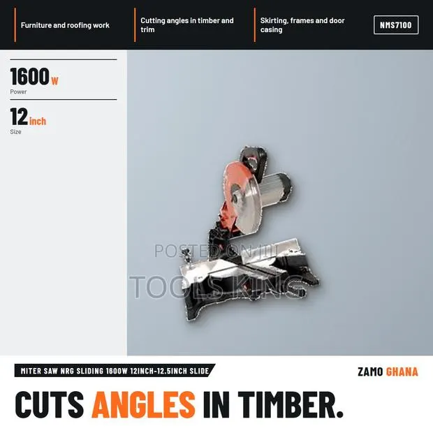 Miter Saw NRG Sliding 1600W 12Inch-12.5Inch Slide - NMS7100 · Photo 1