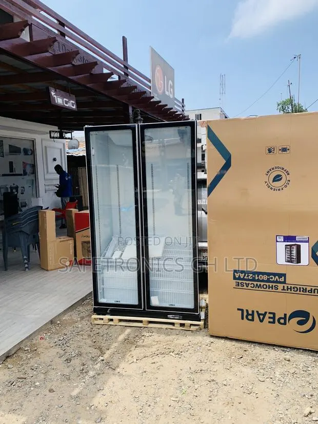 Secure Sleek PVC-801-27AA Pearl 690-Liter 2-Door Glass Display Fridge. · Photo 1