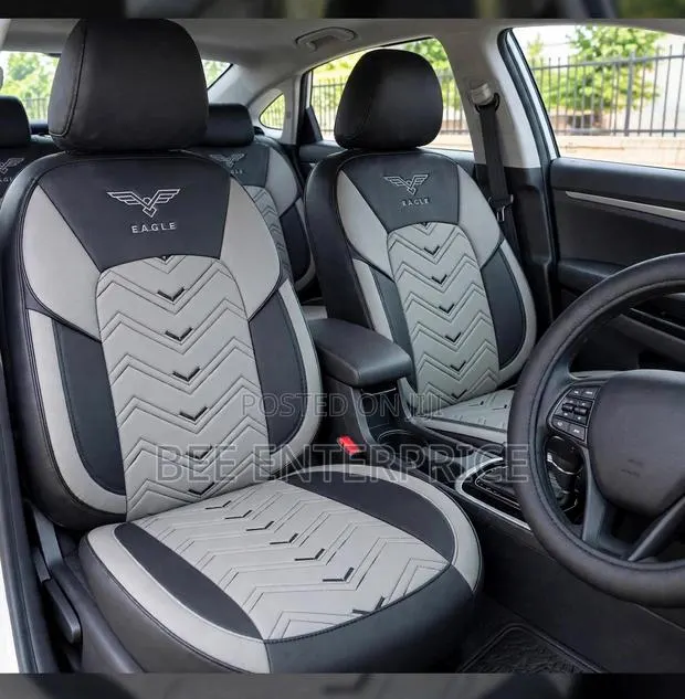 Eagle Premium Leather Seat Cover-Grey and Black · Photo 1