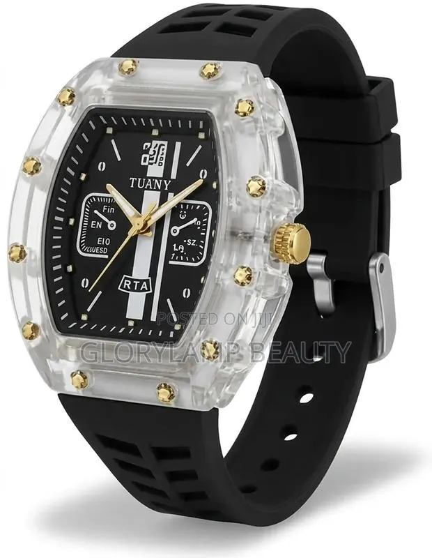 Luxury Transparent Skeleton Quartz Watch · Photo 1