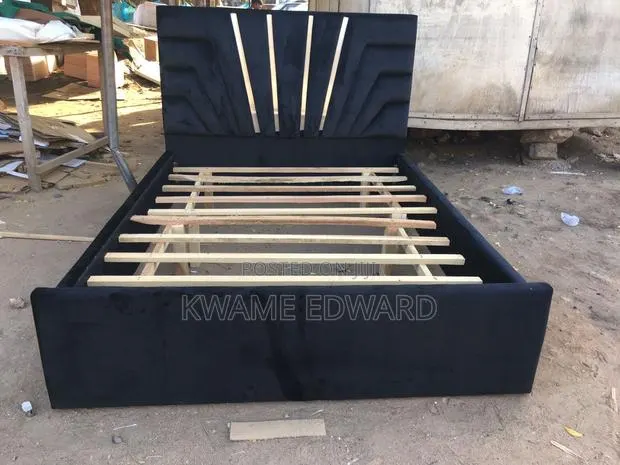 Double Bed Frame Black With Silver Design Available · Photo 1