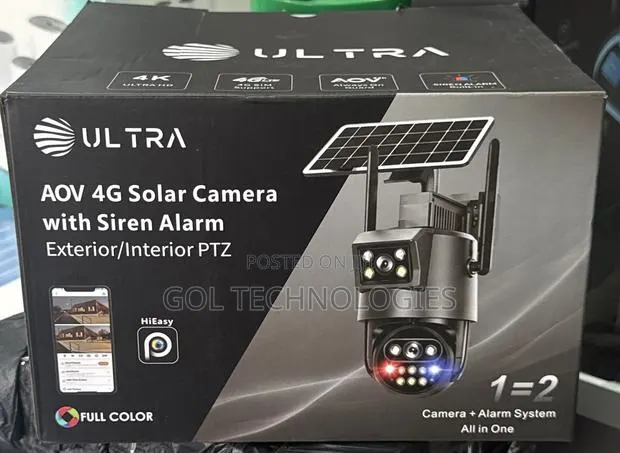 Ultra Aov 4g Solar Camera With Siren Alarm Exterior/Interior PTZ S12 · Photo 1