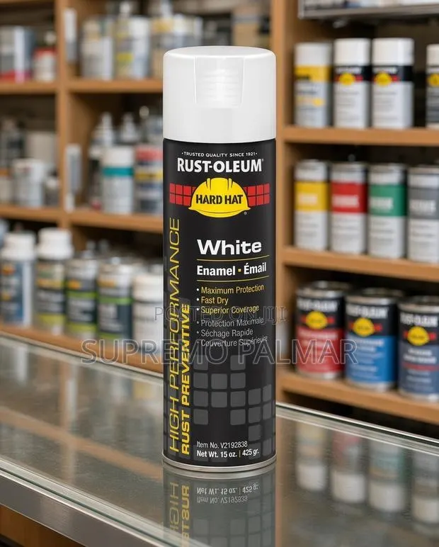 Rust-Oleum Hard Hat V2100 15oz – White Industrial Enamel Spray Paint · Photo 1