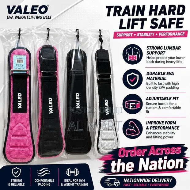 Valeo Eva Weightlifting Belt – Adjustable Gym Support Belt · Photo 1