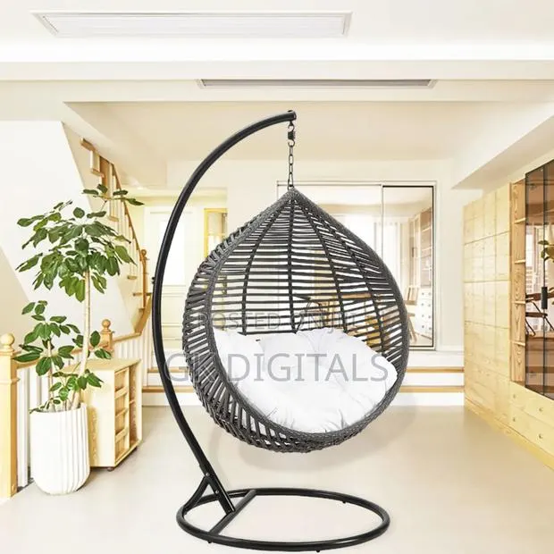 Luxury Rattan Hanging Chair With Cushion - Indoor/Outdoor Swing Seat · Photo 1