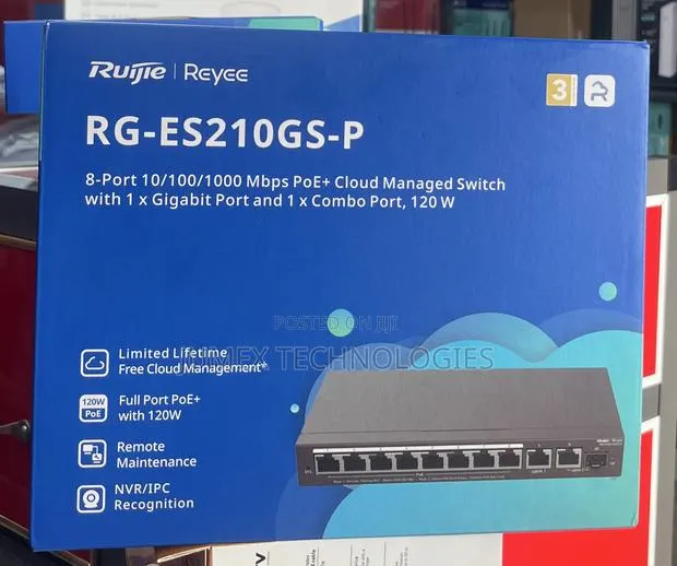 Ruijie |Reyee Rg-Es210gs-P 8port Gigabit Cloud Managed Switch 120w · Photo 1