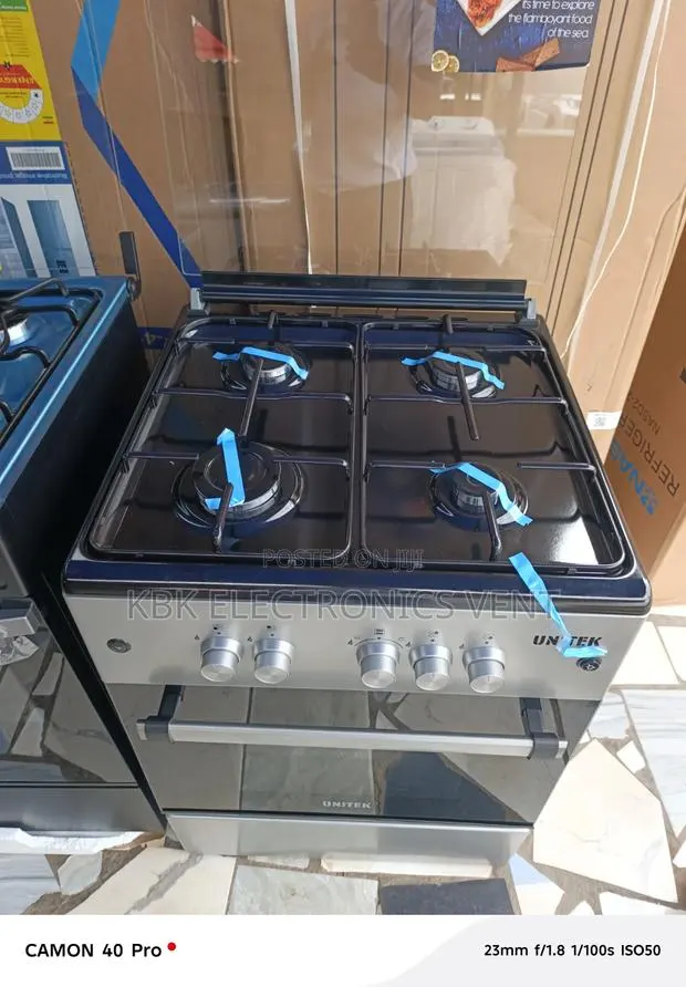 Unitek 60*60 4Burner Gas Cooker Oven + Grill + Auto Ignition · Photo 1