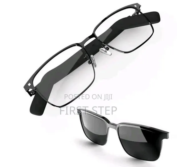 2-in-1 Smart Bluetooth Glasses –Metal Frame, Sunglasses Clear Lenses · Photo 1