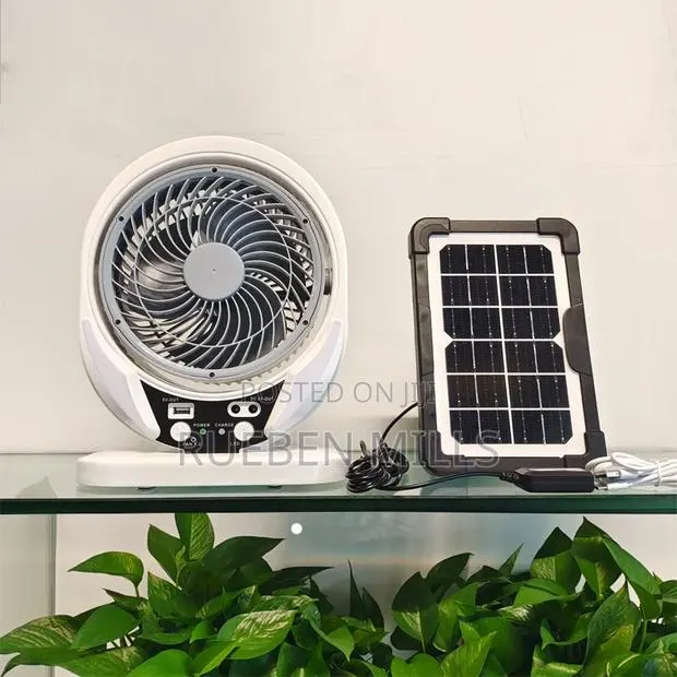 5v Usb Output Solar And Electric Chargeable Mini Desk Fan For Home