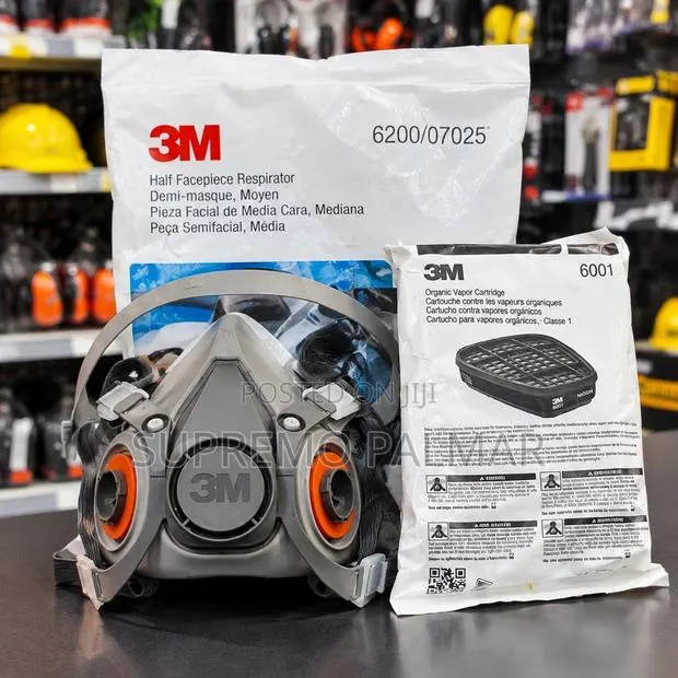 3M 6200 Medium Half-Face Respirator With 6001 Organic Vapor Cartridges · Photo 1