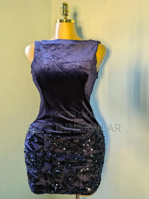 Navy Blue Sequin Mini Dress · Photo 1