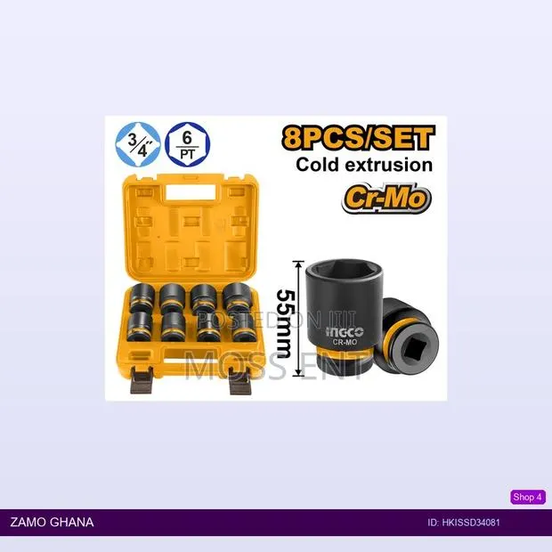 8 PCS 3/4"Dr. Impact Socket - Hkissd34081 · Photo 1