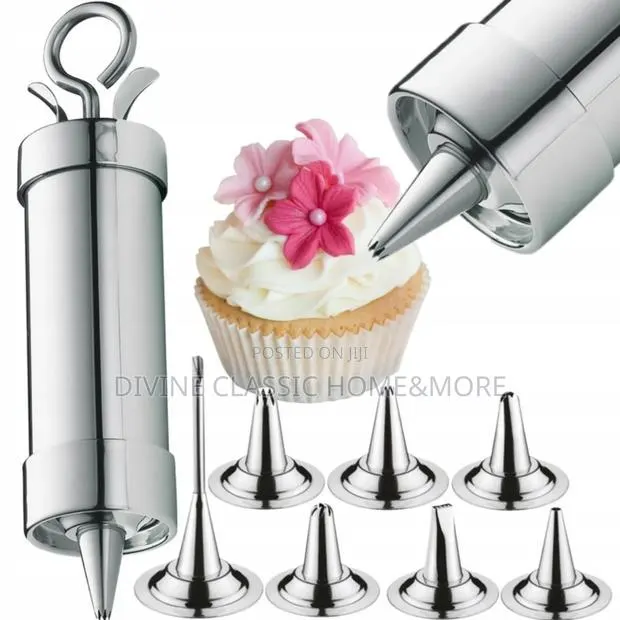 Küchenprofi Piping Syringe With 7 Various Tips, 200ml Stainless Steel · Photo 1