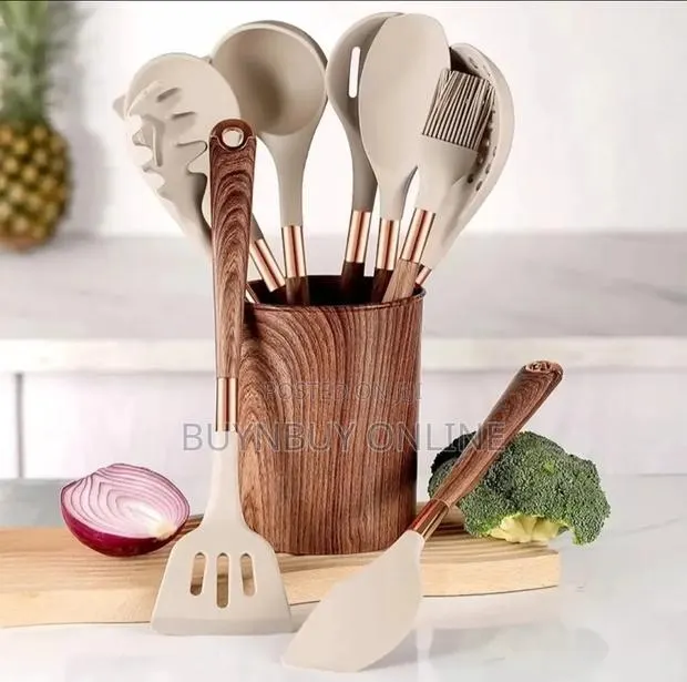 11 Piece Silicone Cooking Utensil Set Including Holder · Photo 1