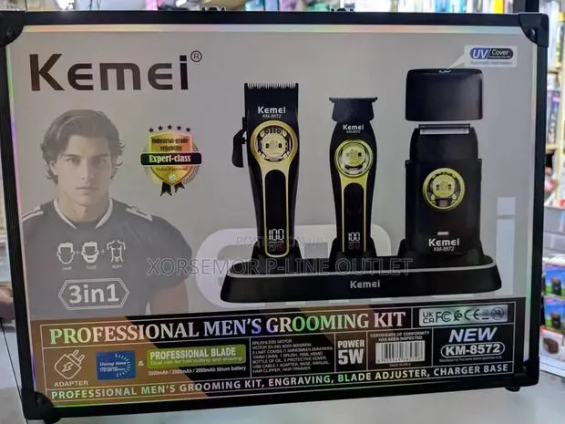 Kemei Max Km-8572 Pro Luxury KM2373 Clipper Box Cordless Trimmer 3in1 · Photo 1