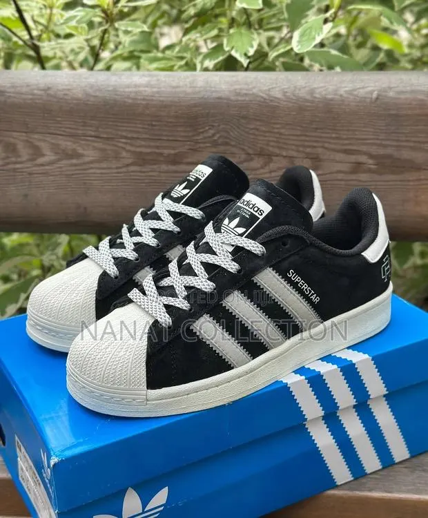 Black Adidas Suede Superstar Sneakers · Photo 1