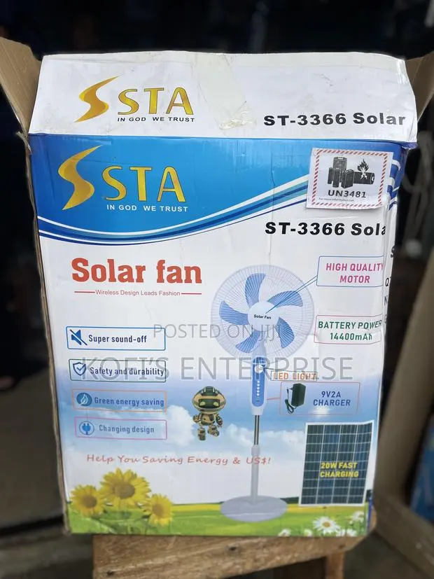 Solar Rechargeable Fan (2-in-1) · Photo 1