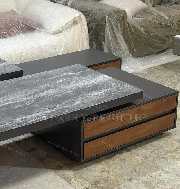 Luxury Black Natural Wood TV Stand Set | Adjustable | Imported · Photo 1