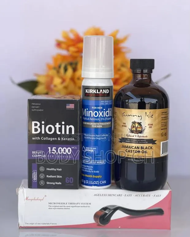 Kirkland Foam + Biotin + Roller + Jbco for Hairline Growth · Photo 1