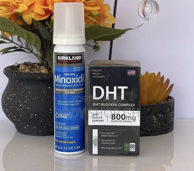 Hairline Regrowth Set- Kirkland Minoxidil Foam + DHT Blocker · Photo 1