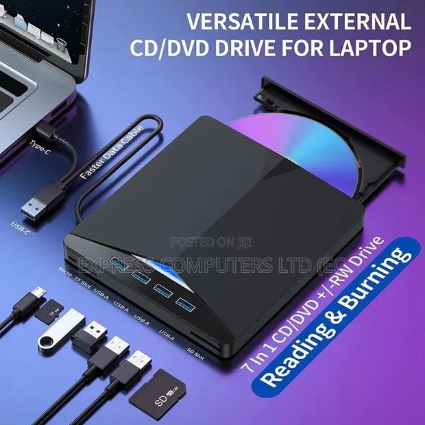 Heatz Zy17 External DVD-Rw Versatile 7-in-1 Usb Hub Original · Photo 1
