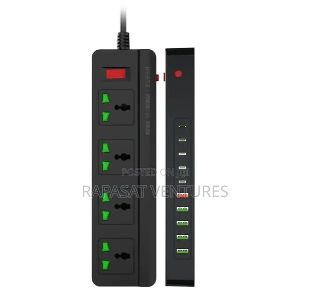 Heatz 14 In 1 Power Socket 3000w With 3 Meter Cable (Zc618) Black · Photo 1