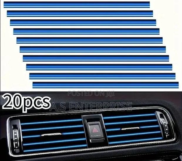 20 X Flexible Electroplated Car Air Vent Trim Strips · Photo 1