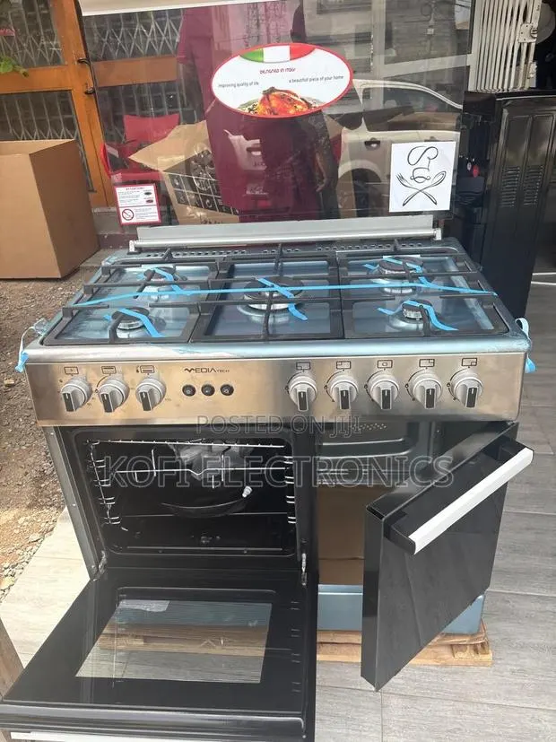 Mediatech 60x90 Grey Gas Cooker Modern Look With Big Capacity · Photo 1