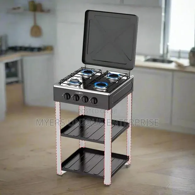 4 Burner Gas Cooker With 2 Shelves · Photo 1