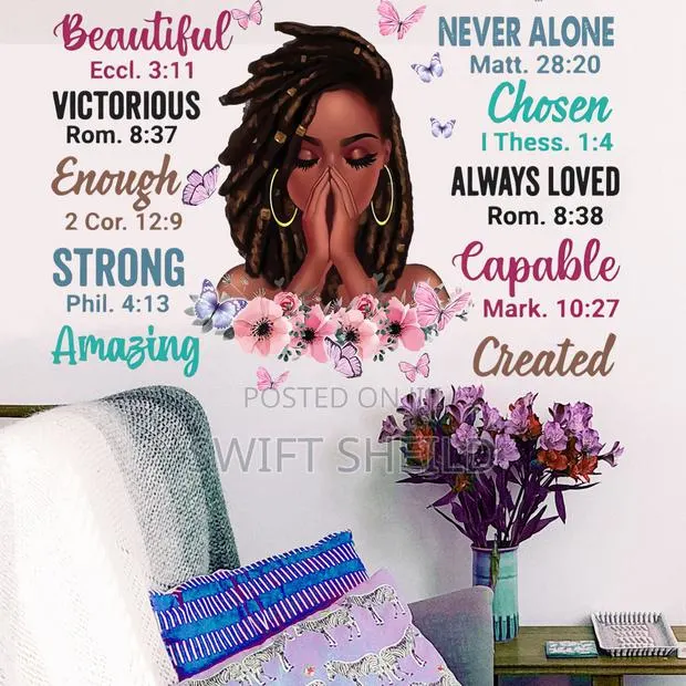 Praying Girl Inspirational Wall Stickers · Photo 1