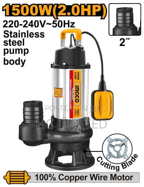 Ingco Sewage Submersible Pump - Spdb150068 · Photo 1