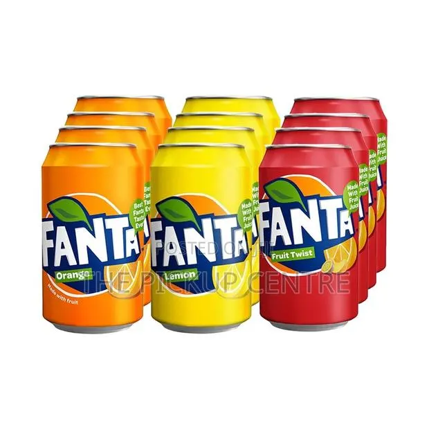 Fanta Soda Mixed Case 330ml Cans - Orange, Lemon, Fruit Twist/17Ghs · Photo 1