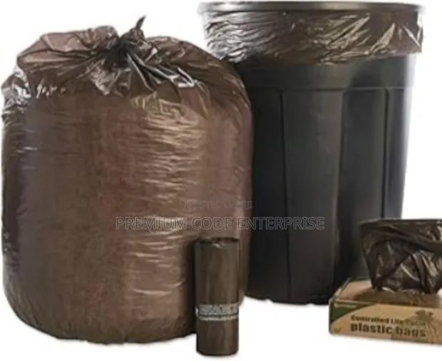 Trash Bag 40 Liters - Brown, 180 Pieces · Photo 1