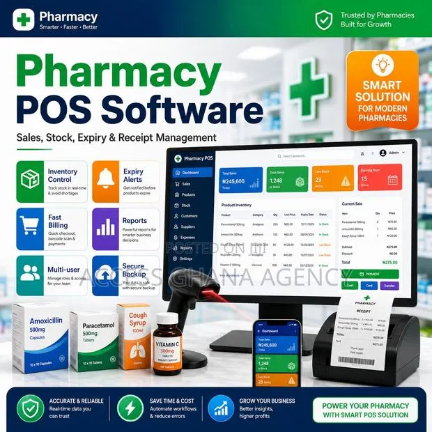 Pharmacy POS Software – Sales, Stock, Expiry Receipt Management · Photo 1