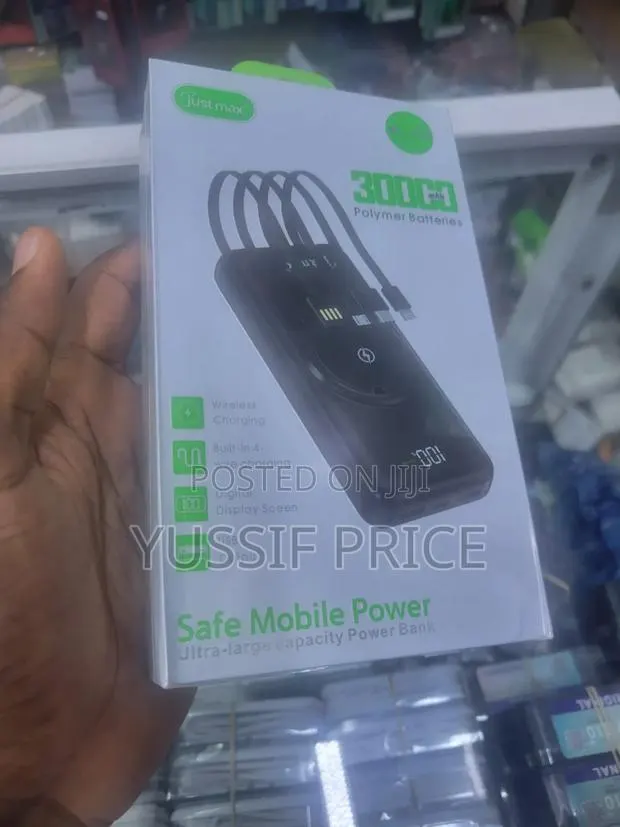 JustMax 30000mAh Power Bank Display, Dual USB, Wireless Charging · Photo 1